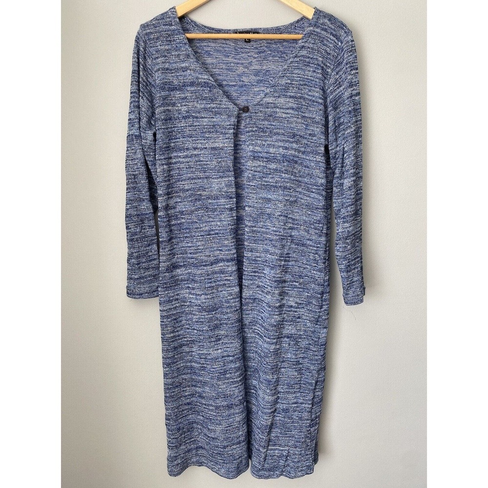 Jessica Max U.S.A Breathable Knit Longline Duster Cardigan Women's Size L Marled